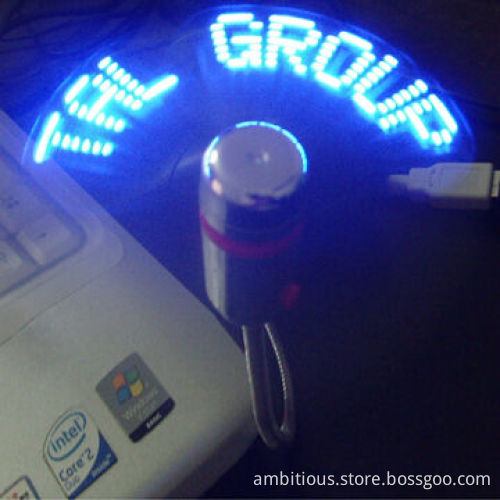 Promotional USB LED Fan with Flashing Words